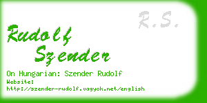 rudolf szender business card